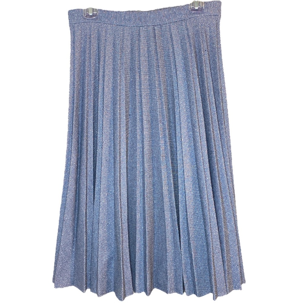 Vintage Jantzen Pleated Skirt Blue Multicolored Rainbow Flecks Made in USA Sz 12
